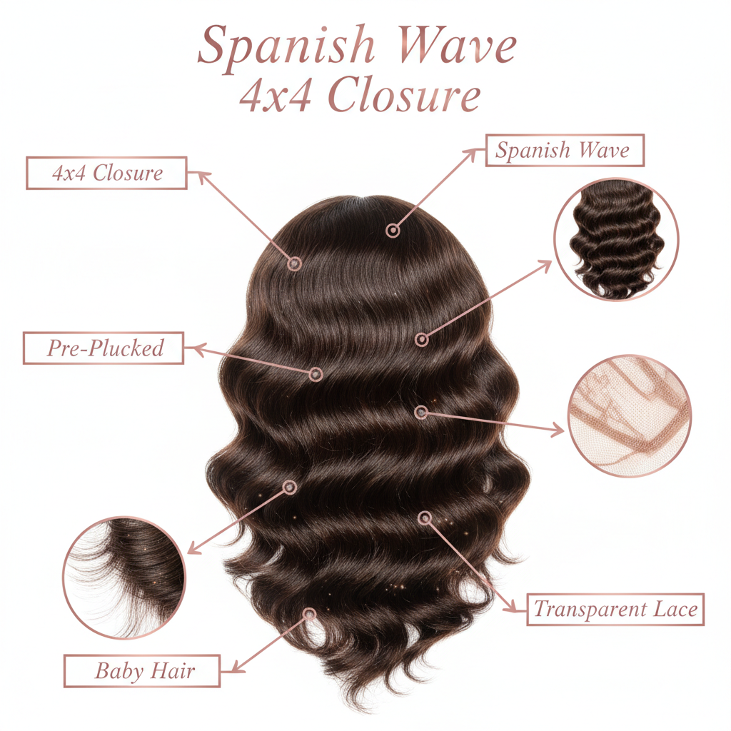 Spanish Wave 4x4 Closure - Info
