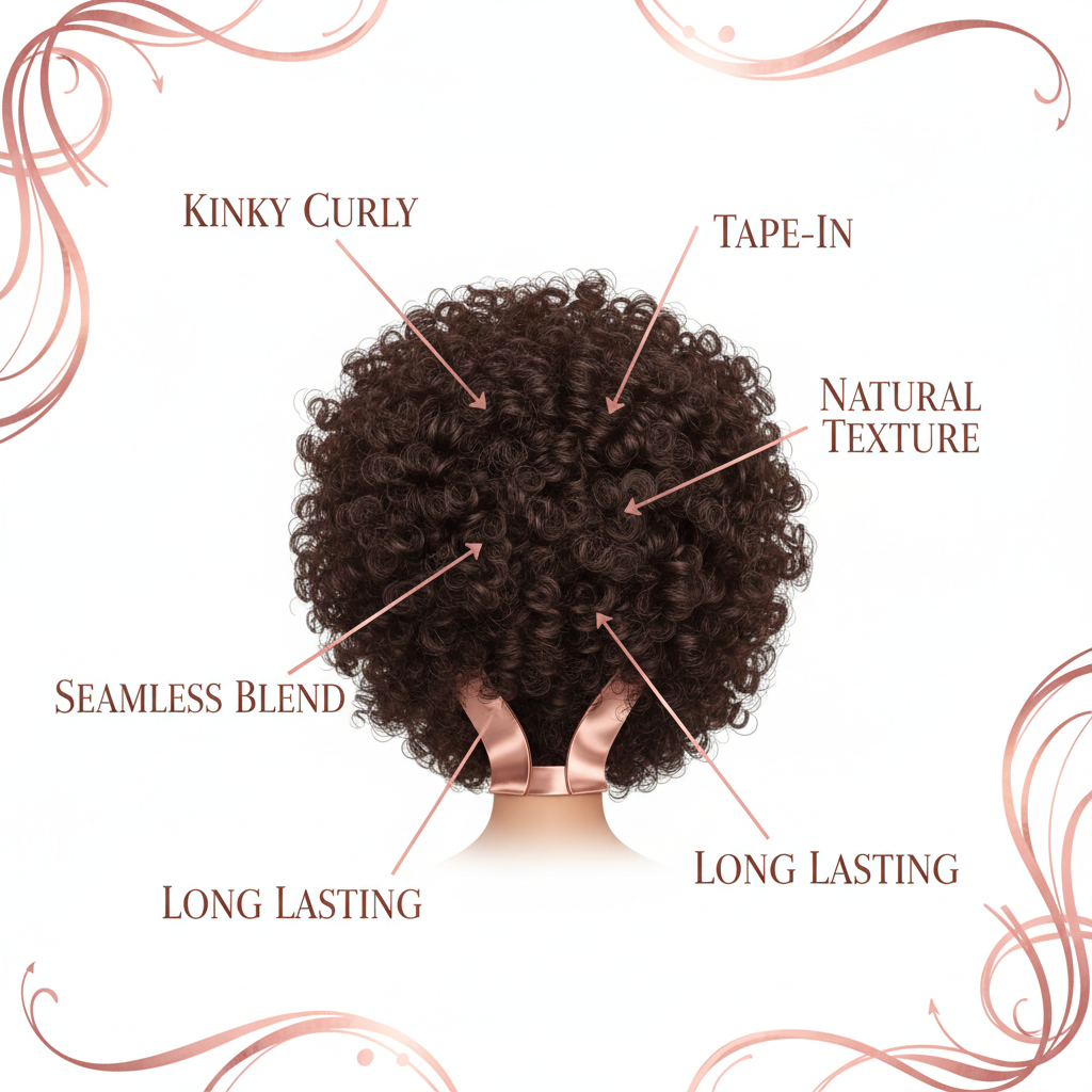Afro Kinky Curly Tape-In Extensions - Info