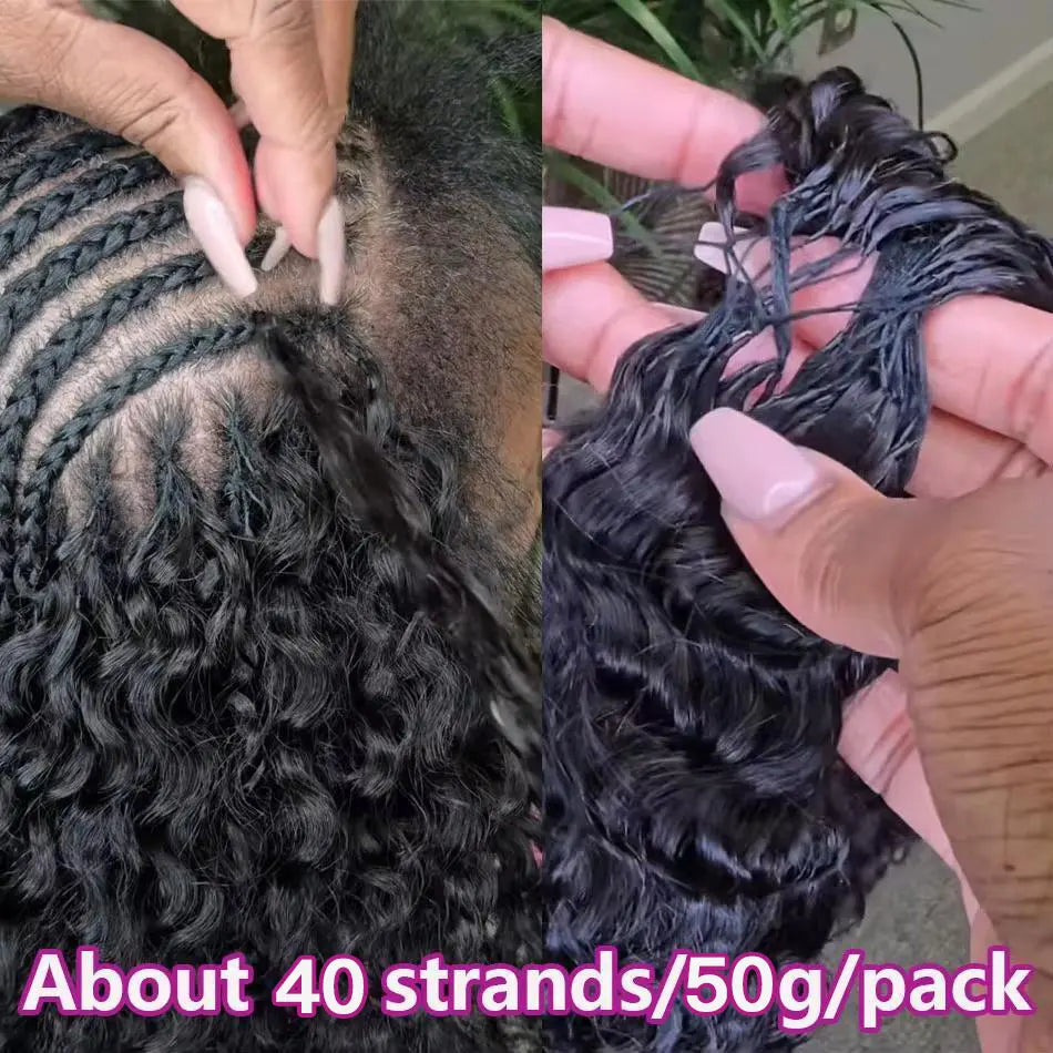 Kinky Curly Crochet Human Hair Pre Looped Human Hair Crochet Knotless Feathered Human Hair Extensions For Women
