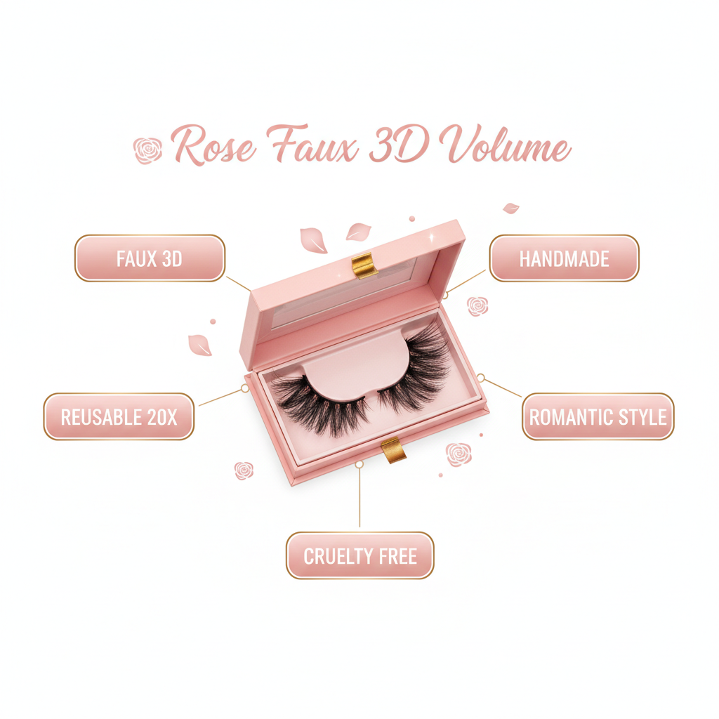 Rose Faux 3D Volume Lashes - Info