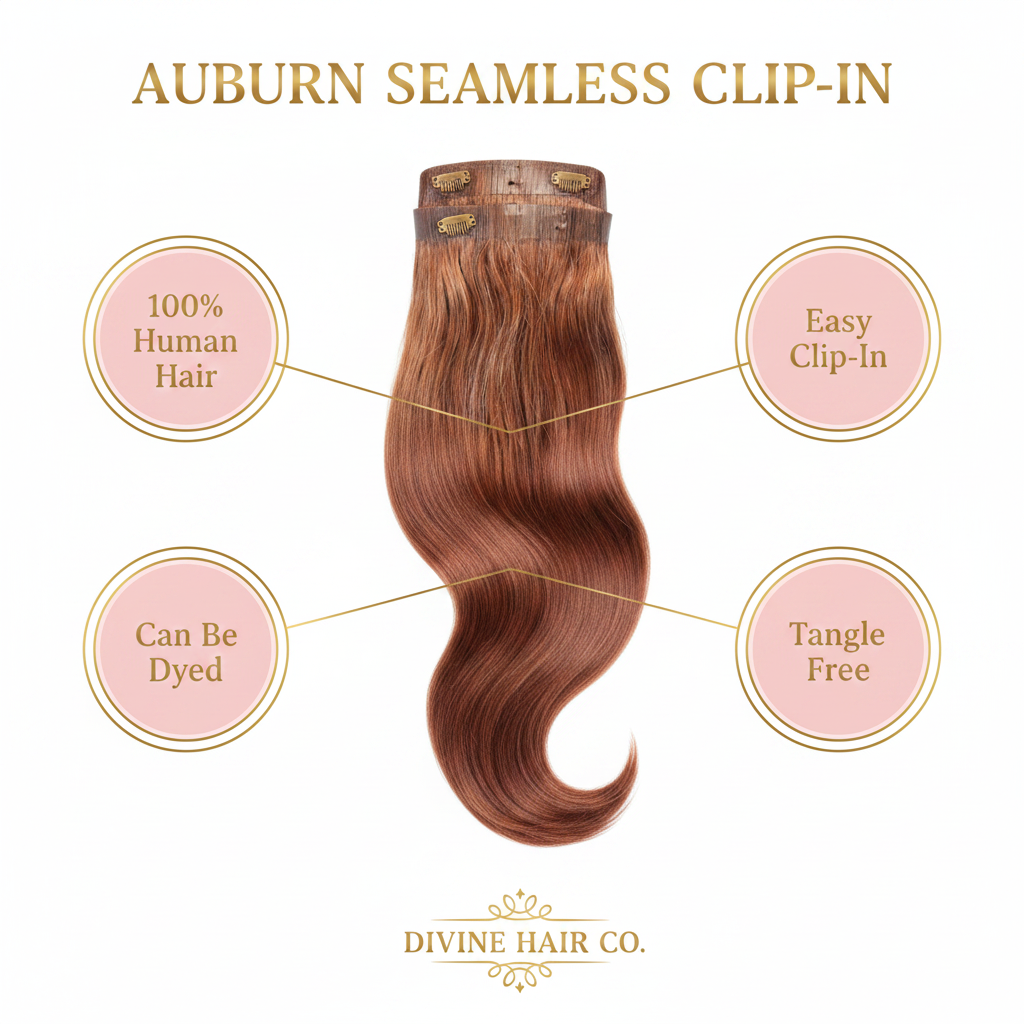 Auburn Seamless Clip-In - Infographic