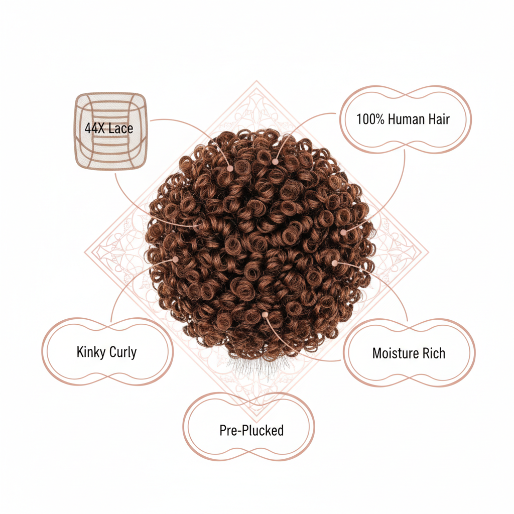 Brazilian Kinky Curly 4x4 Closure - Info