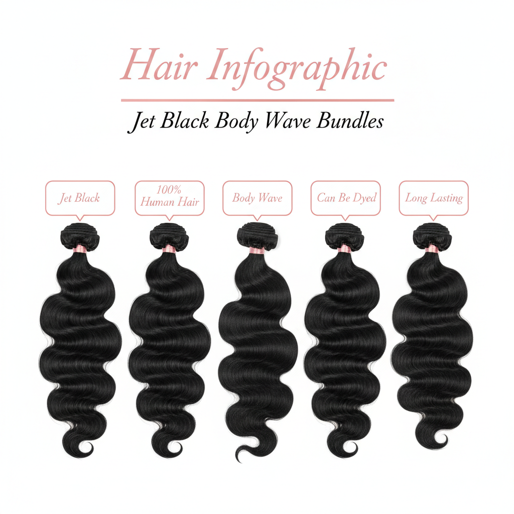 Jet Black Body Wave Bundles - Info