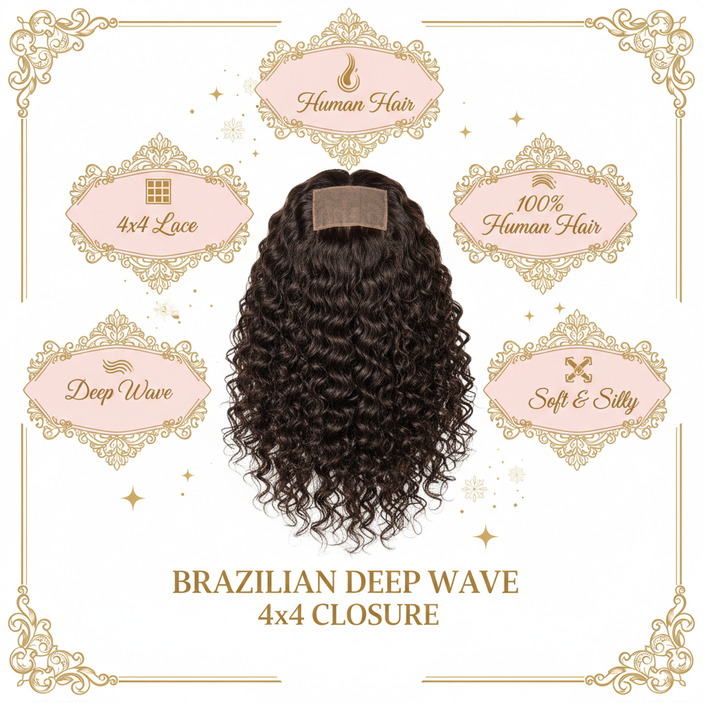 Brazilian Deep Wave 4x4 Closure - Info