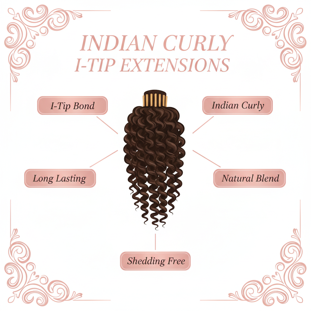 Indian Curly Natural Black I-Tip - Info