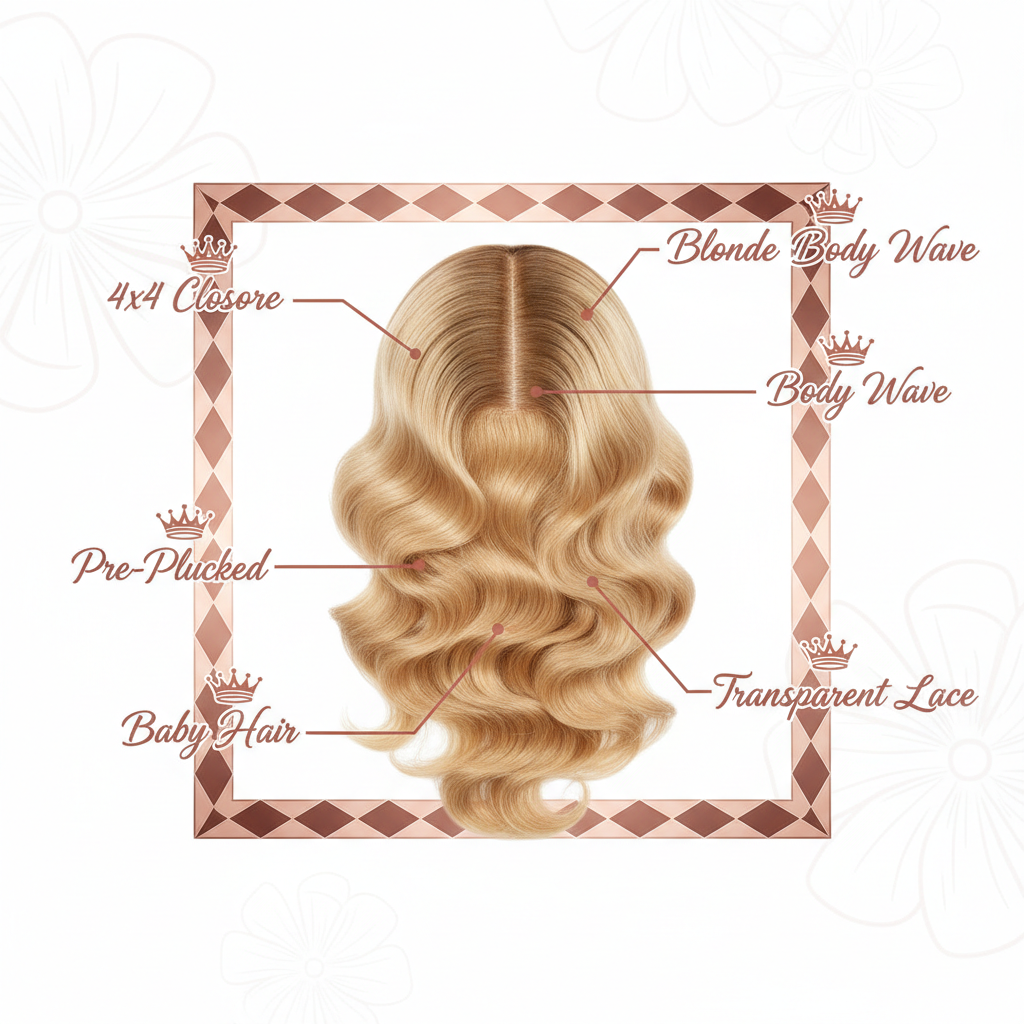 Blonde Body Wave 4x4 Transparent Closure - Info