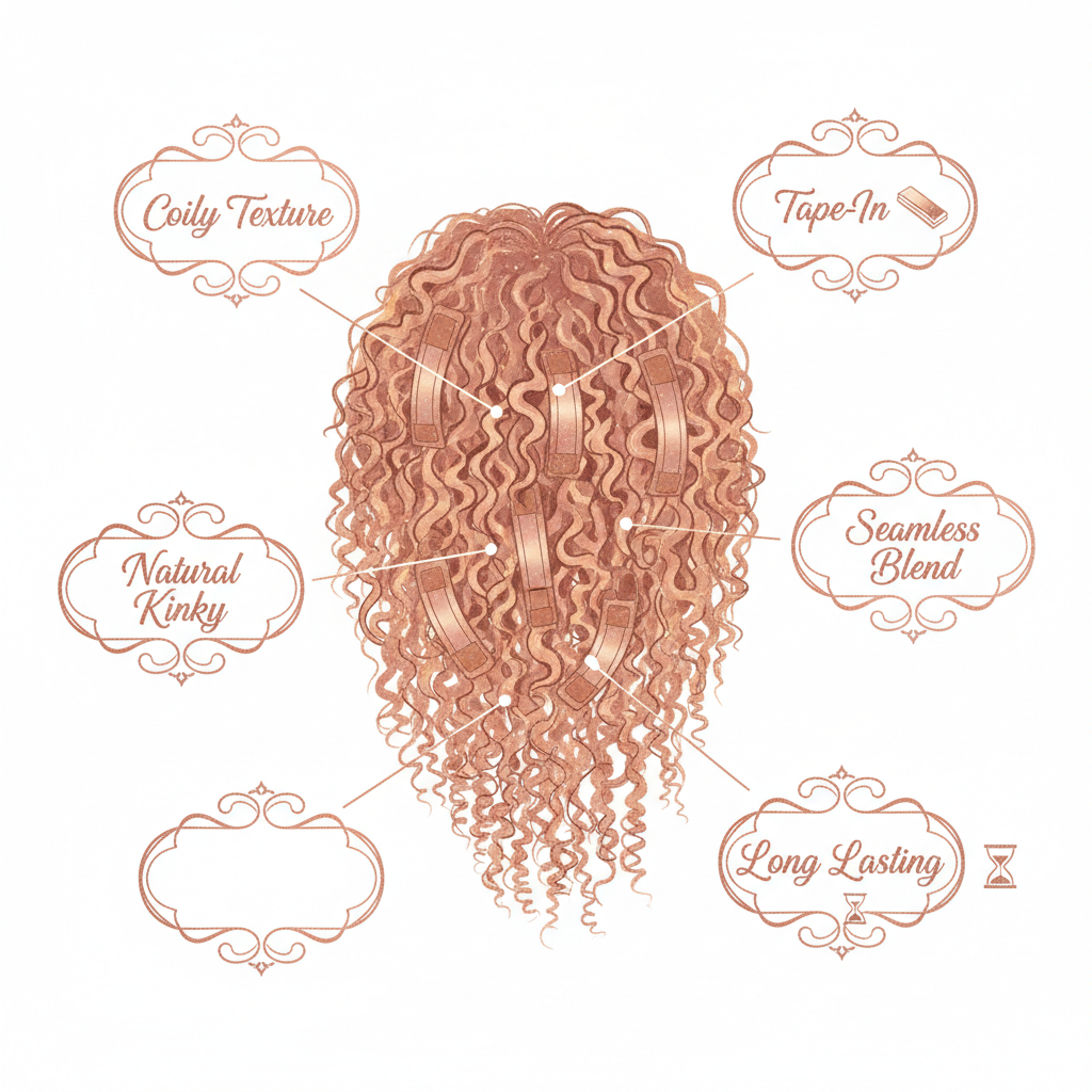 Afro Kinky Coily Tape-In Extensions - Info