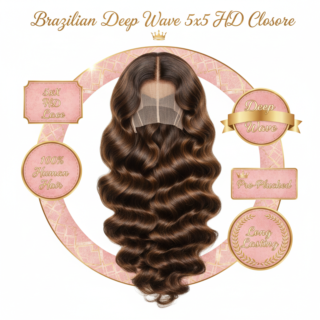 Brazilian Deep Wave 5x5 HD Closure - Info