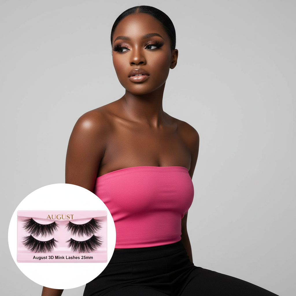 August 3D Mink Lashes 25mm - Model
