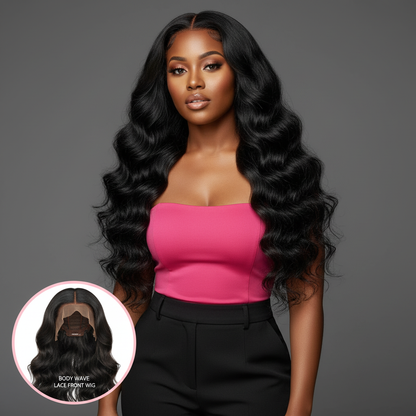 Body Wave 13x4 Transparent Lace Front Wig - Model