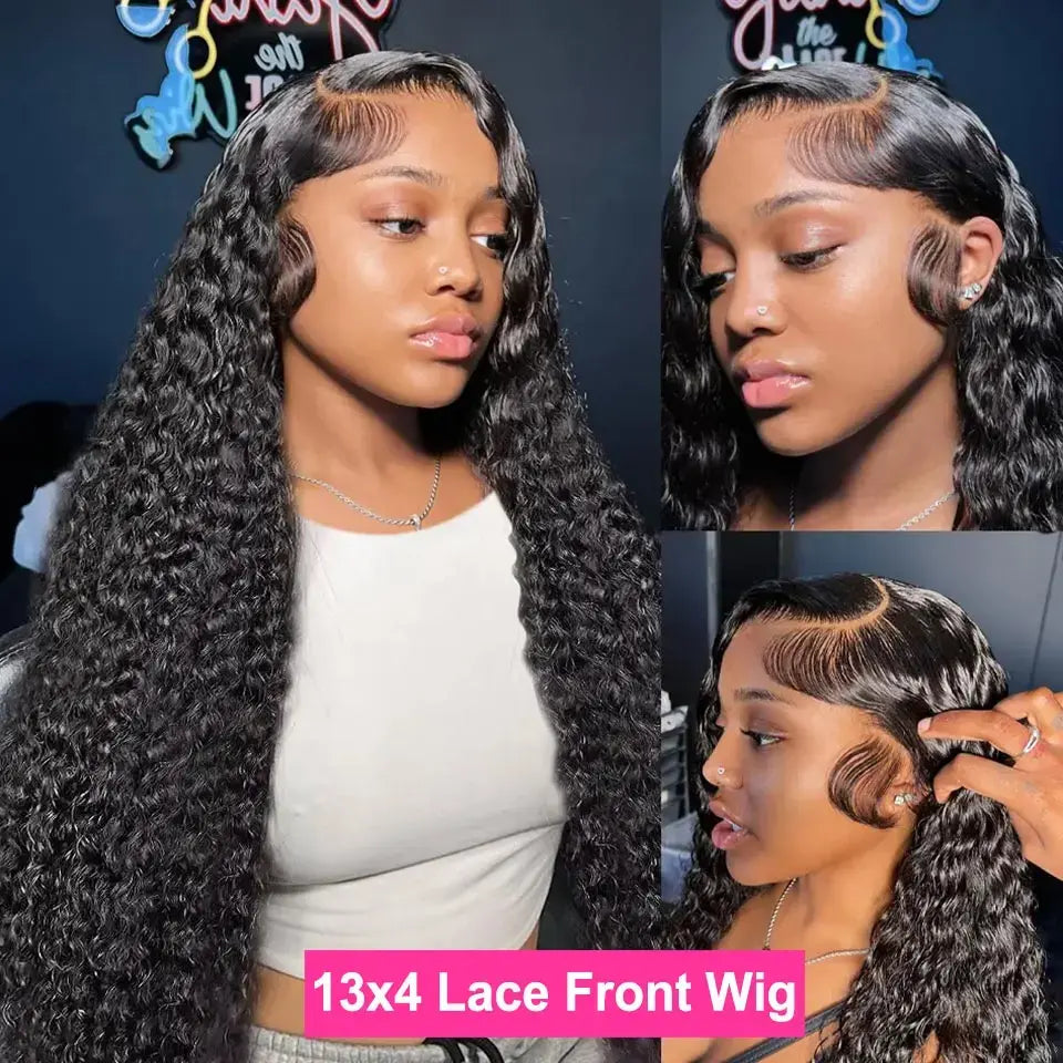 Bling Hair 34 36 Inch 13x4 Kinky Curly Lace Front Human Hair Wig Pre-pluecked 13x6 Jerry Curly Lace Front Wigs Human Hai