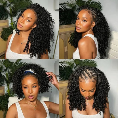 Bling Hair Burmese Curly Feather Crochet Human Hair Extensions Pre Looped For Black Women Pre Separated Knotless Hair Fo