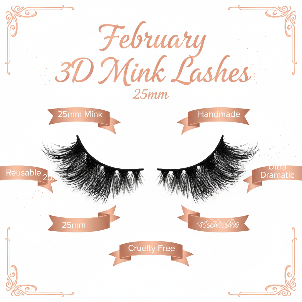 February 3D Mink Lashes 25mm - Info