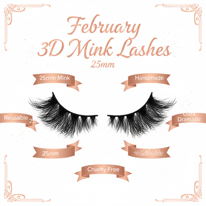 February 3D Mink Lashes 25mm - Info