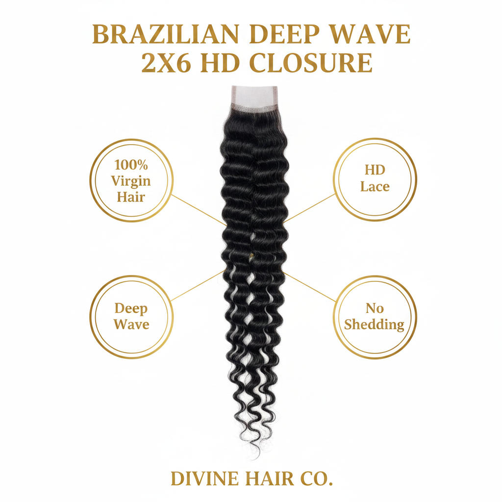 Brazilian Deep Wave 2x6 HD Closure - Infographic