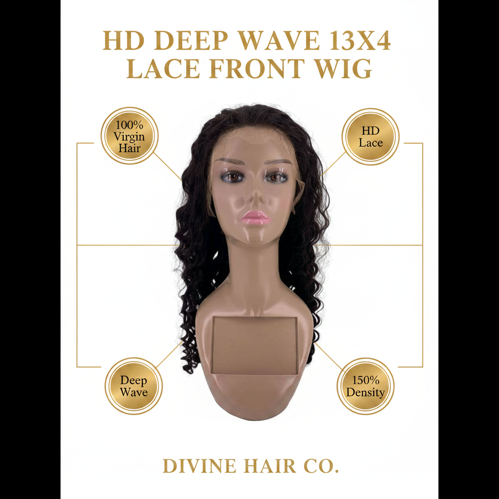 HD Deep Wave 13x4 Lace Front Wig - Infographic