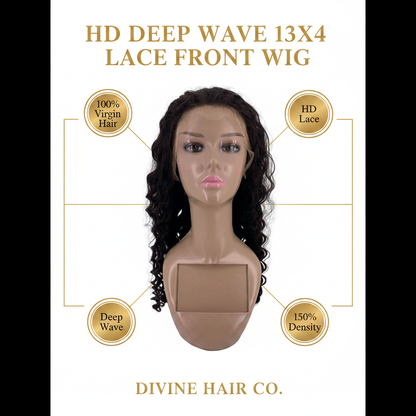 HD Deep Wave 13x4 Lace Front Wig - Infographic