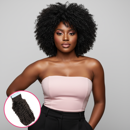Afro Kinky Curly Tape-In Extensions - Model