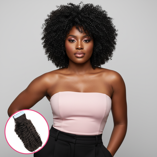 Afro Kinky Curly Tape-In Extensions - Model