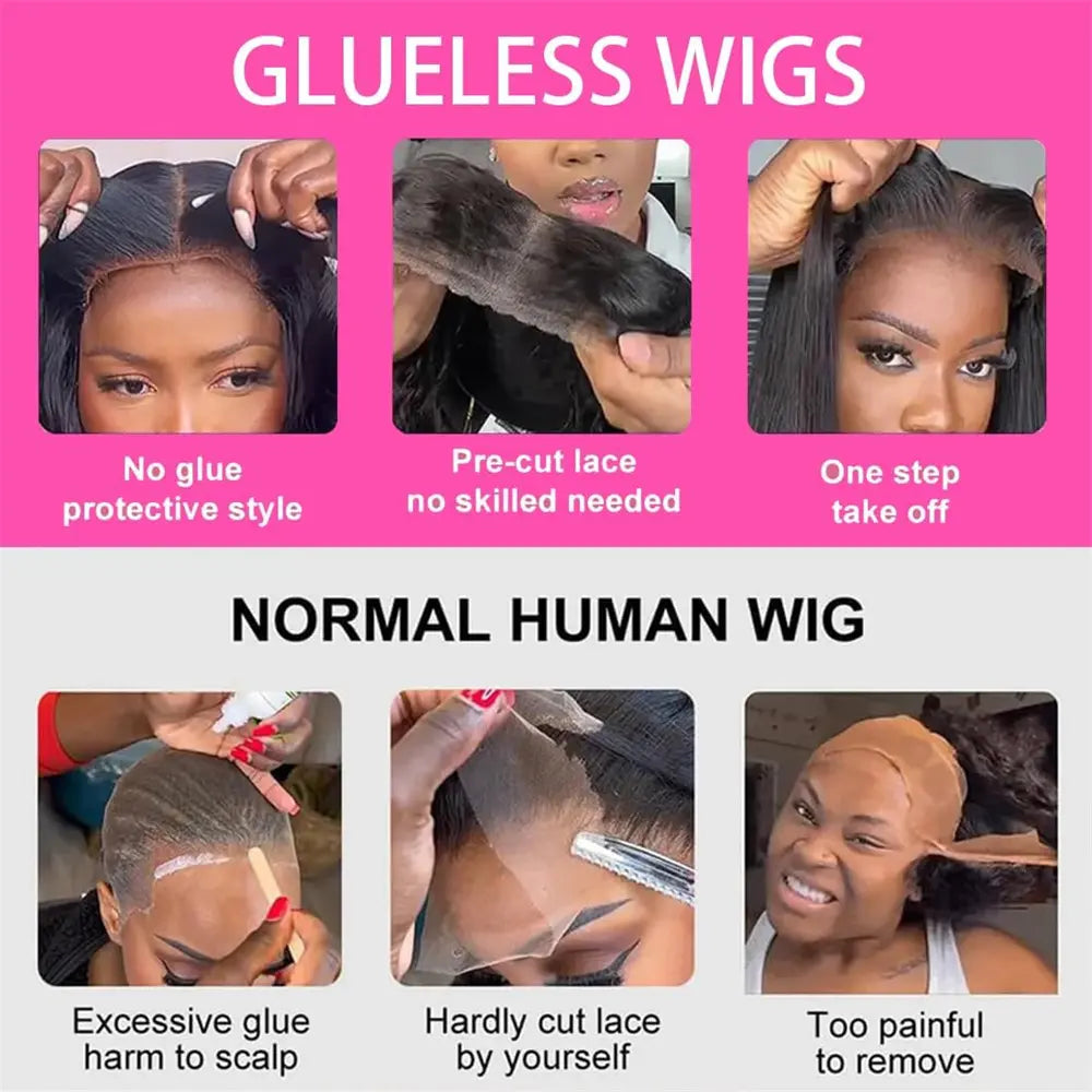 Water Wave Glueless Wig Human Hair Deep Wave 9x6 7x5 HD Frontal Wig 180% Deep Wave Wigs Pre-cut 6x4 5x5 HD Lace Closure 