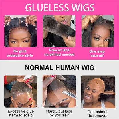 Water Wave Glueless Wig Human Hair Deep Wave 9x6 7x5 HD Frontal Wig 180% Deep Wave Wigs Pre-cut 6x4 5x5 HD Lace Closure 