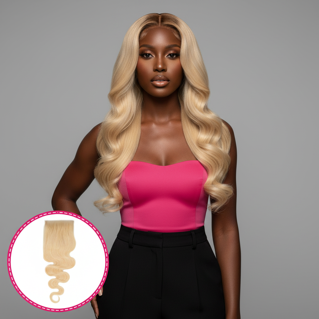 Blonde Body Wave 4x4 Transparent Closure - Model