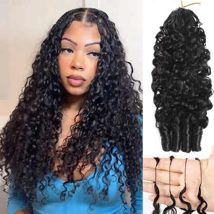 Bling Hair 12A Feather Crochet Human Hair Burmese Curly Human Crochet Hair For Women Pre-Separated Feather Crochet Hair 