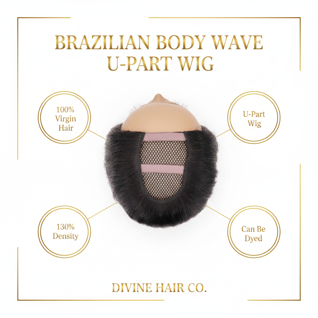 Brazilian Body Wave U-Part Wig - Infographic