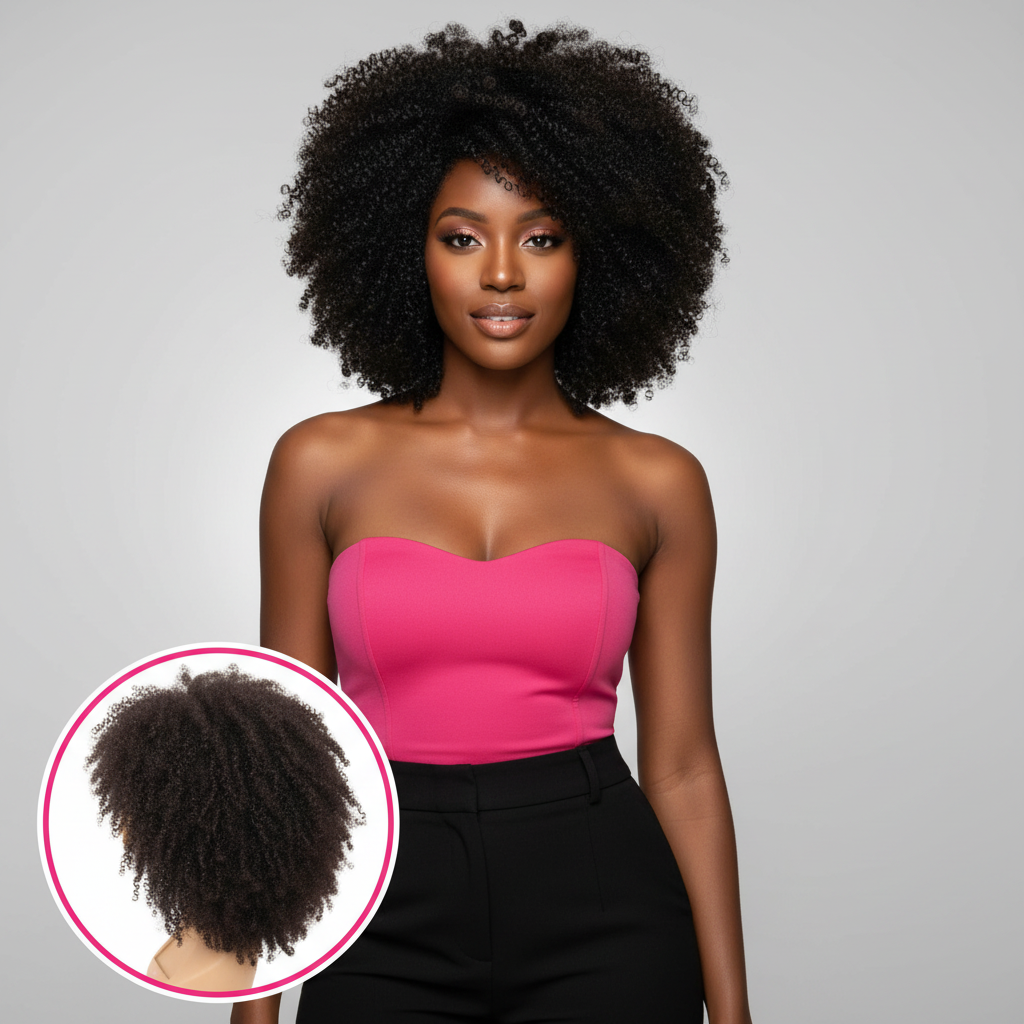 Afro Kinky 4x4 Transparent Closure Wig - Model