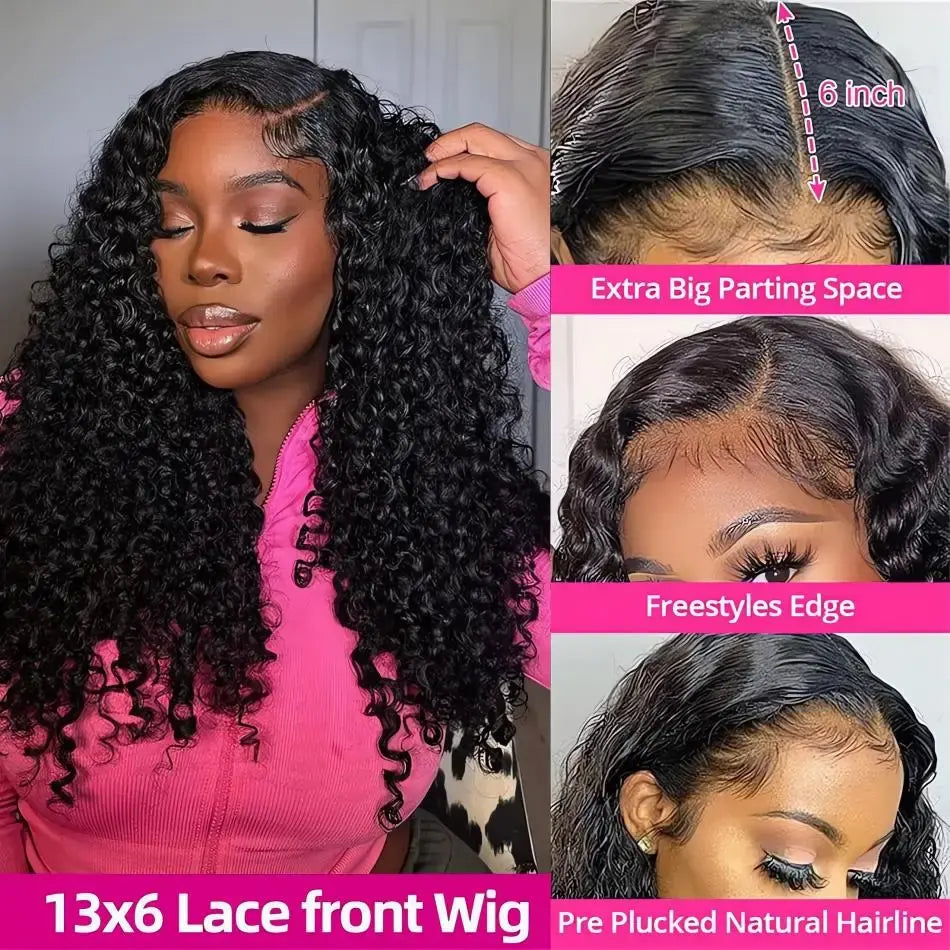 14~38 Inch Burmese Curly 13x6 Hd Lace Frontal Human Hair Wig Brazilian Pixie Curls 180Density Burmese Curly Hair Wigs Fo
