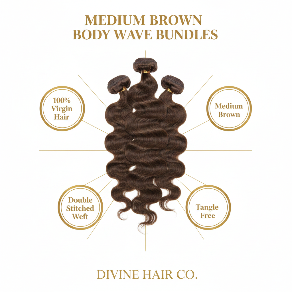 Medium Brown Body Wave Bundles - Infographic