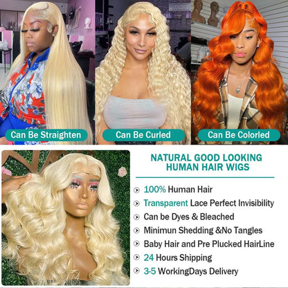 [NEW IN]Bling Hair Body Wave 613 Blonde 13x6 Lace Frontal Wigs With Elastic Drawstring  Body Wave Wig 13x6 Lace Frontal 