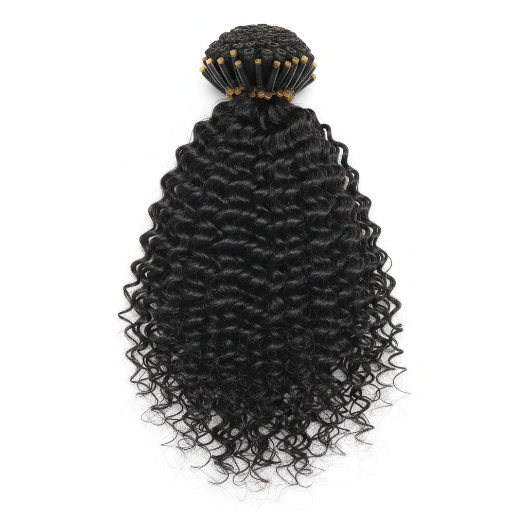 Indian Curly Natural Black I-Tip - Main