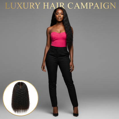 Brazilian Kinky Straight U-Part Wig - Model