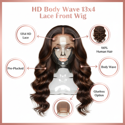 HD Body Wave 13x4 Lace Front Wig - Info