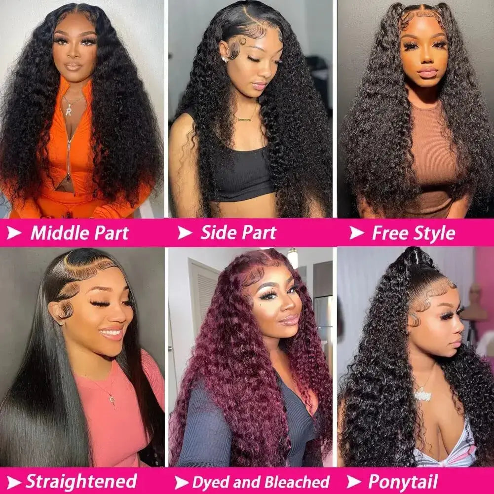 Bling Hair 13x4 Lace Front Human Hair Wig - Deep Wave