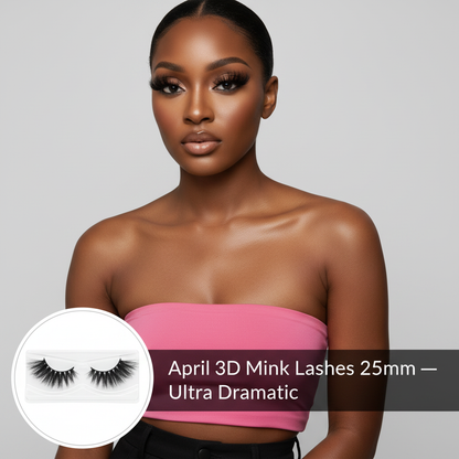 April 3D Mink Lashes 25mm - Model