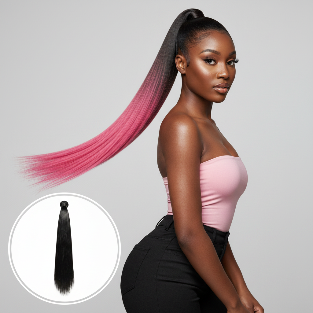 Jet Black Ponytail - Model