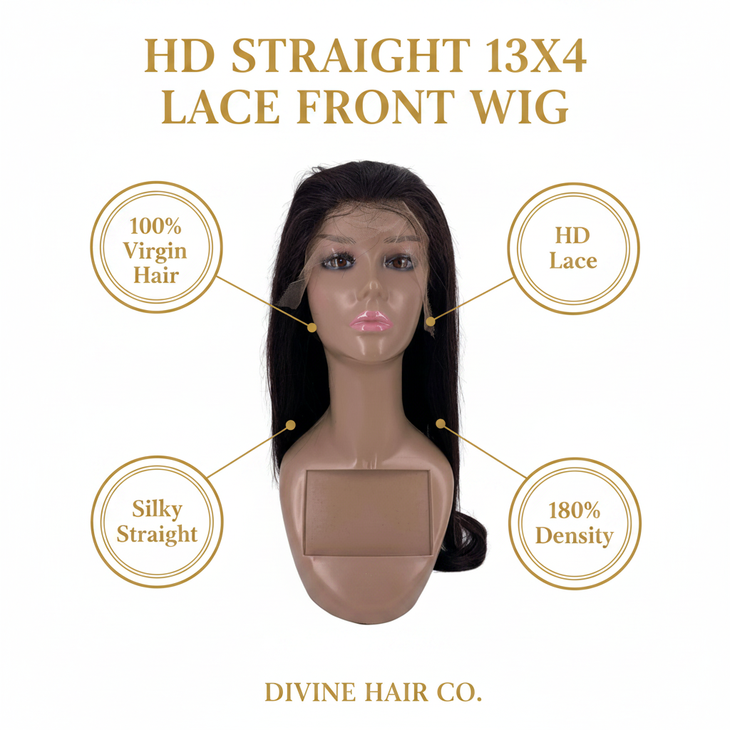 HD Straight 13x4 Lace Front Wig - Infographic