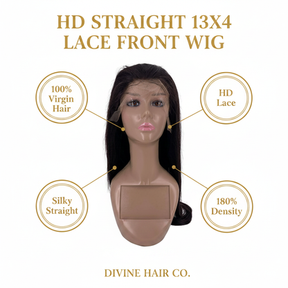 HD Straight 13x4 Lace Front Wig - Infographic