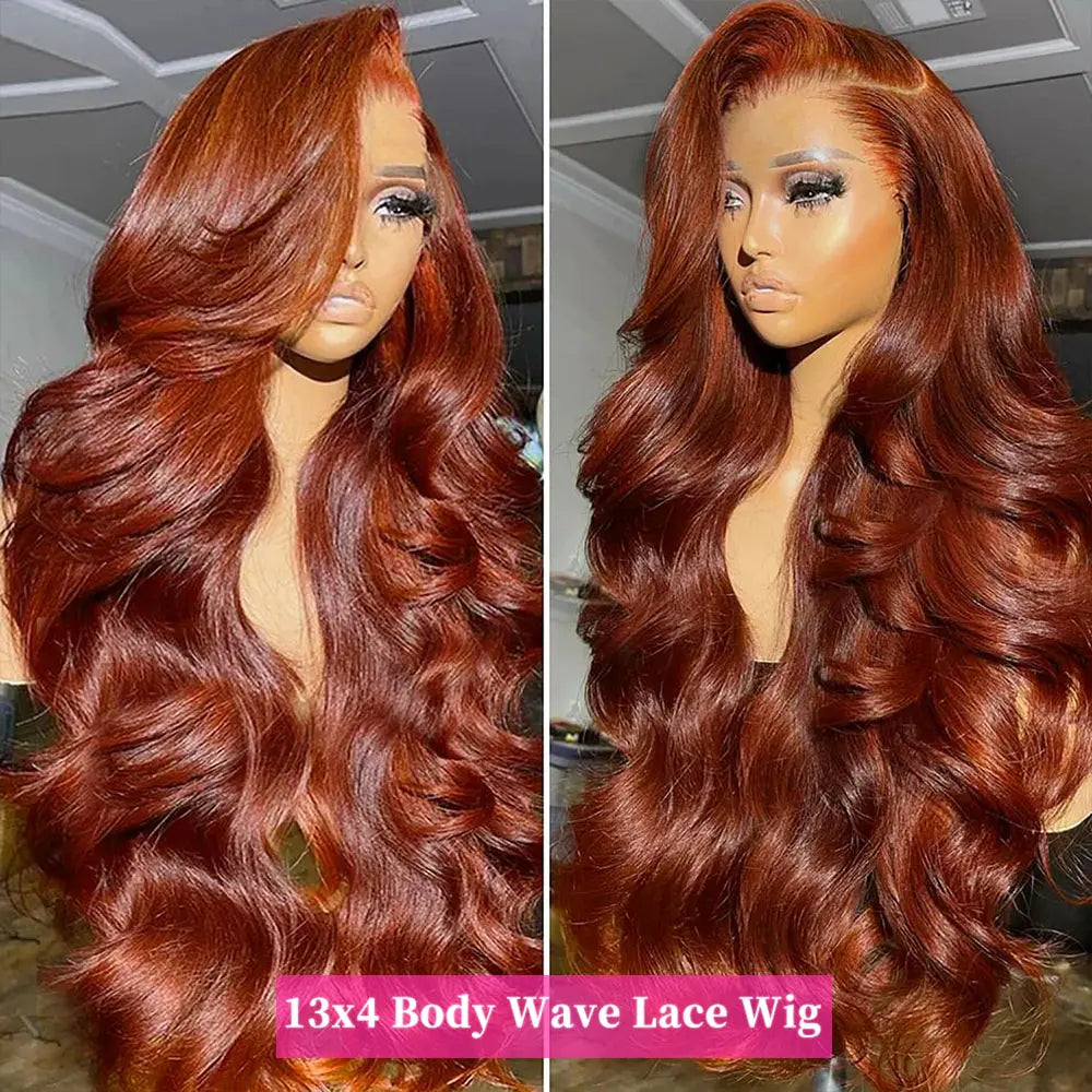 Bling Hair 180% Density Reddish Brown Lace Front Wig