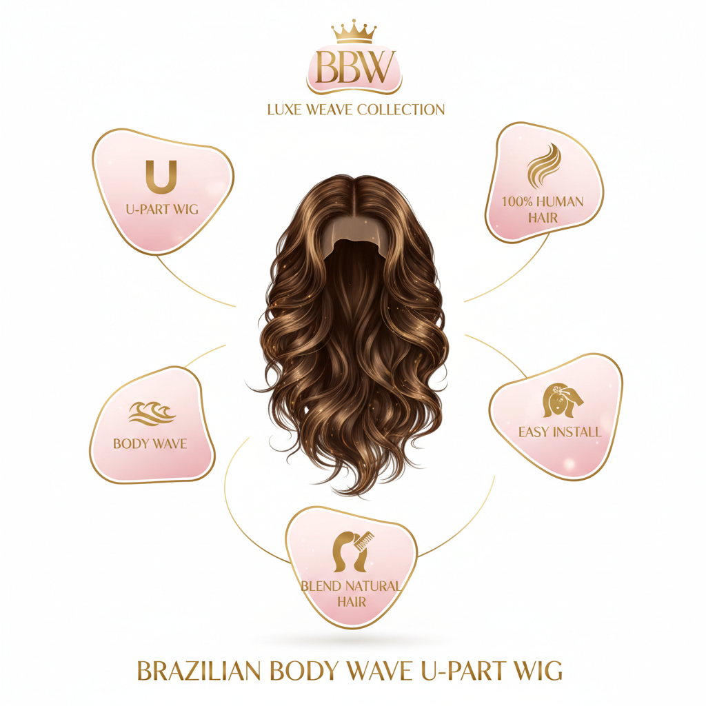 Brazilian Body Wave U-Part Wig - Infographic