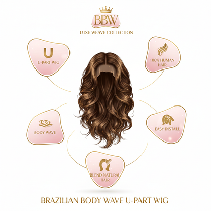 Brazilian Body Wave U-Part Wig - Infographic