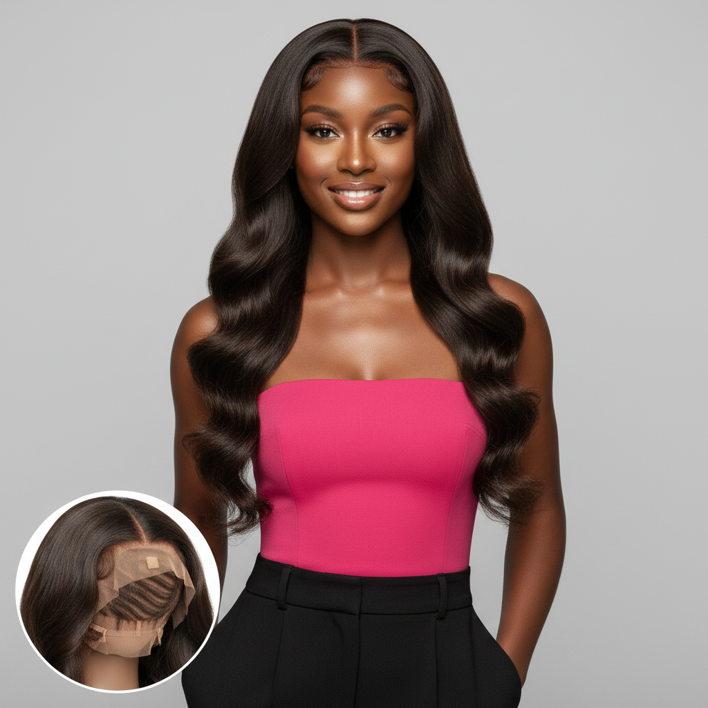 Medium Brown Body Wave 5x5 HD Closure - Model
