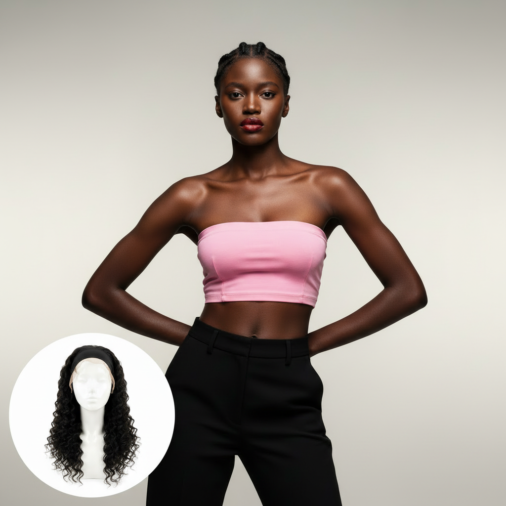 Deep Wave Headband Wig - Model