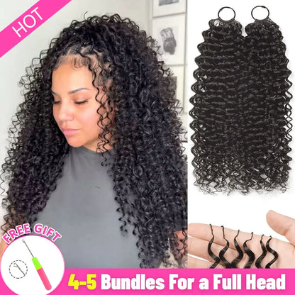 Kinky Curly Crochet Human Hair Pre Looped Human Hair Crochet Knotless Feathered Human Hair Extensions For Women