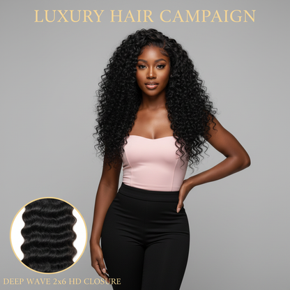 Brazilian Deep Wave 2x6 HD Closure - Model