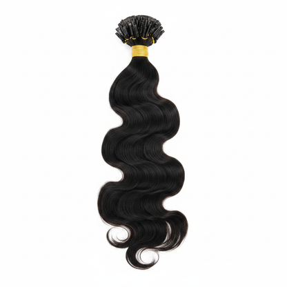 Indian Wavy Natural Black I-Tip - Main