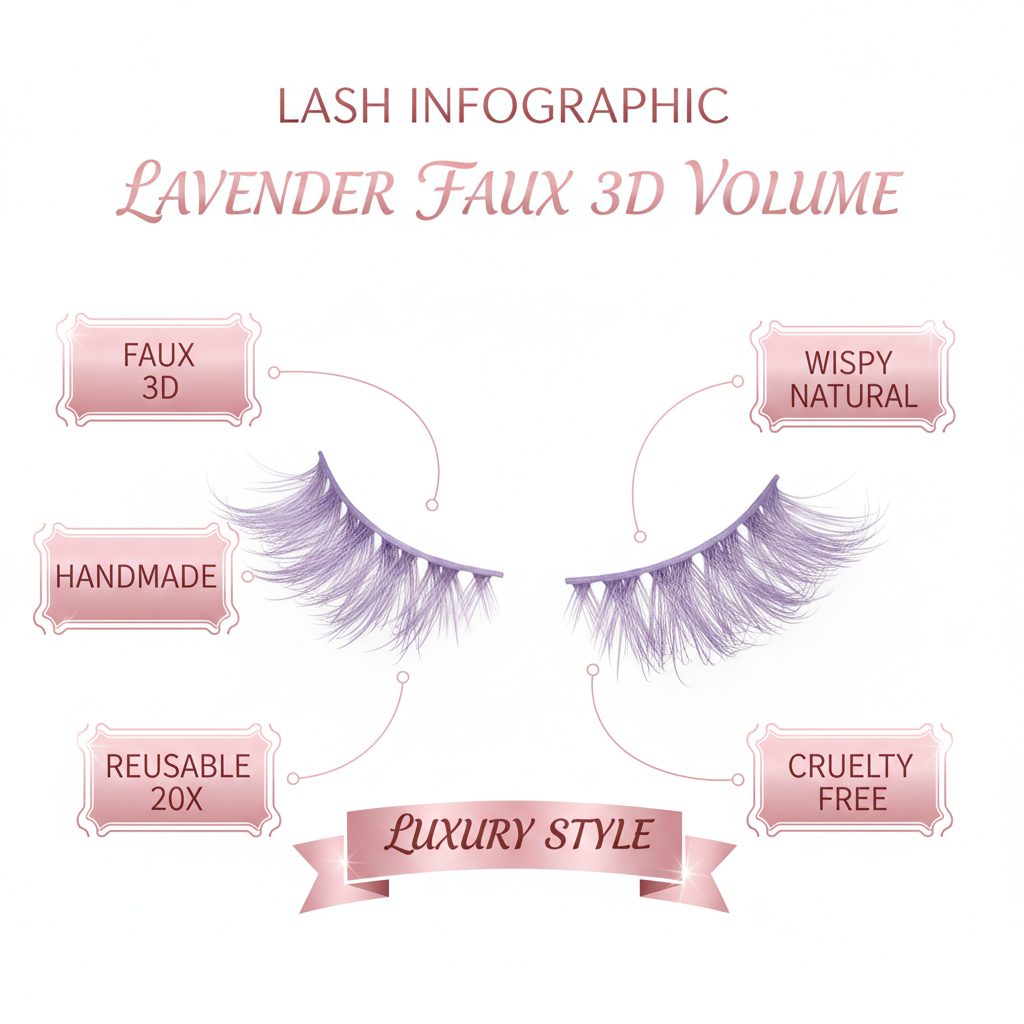 Lavender Faux 3D Volume Lashes - Info