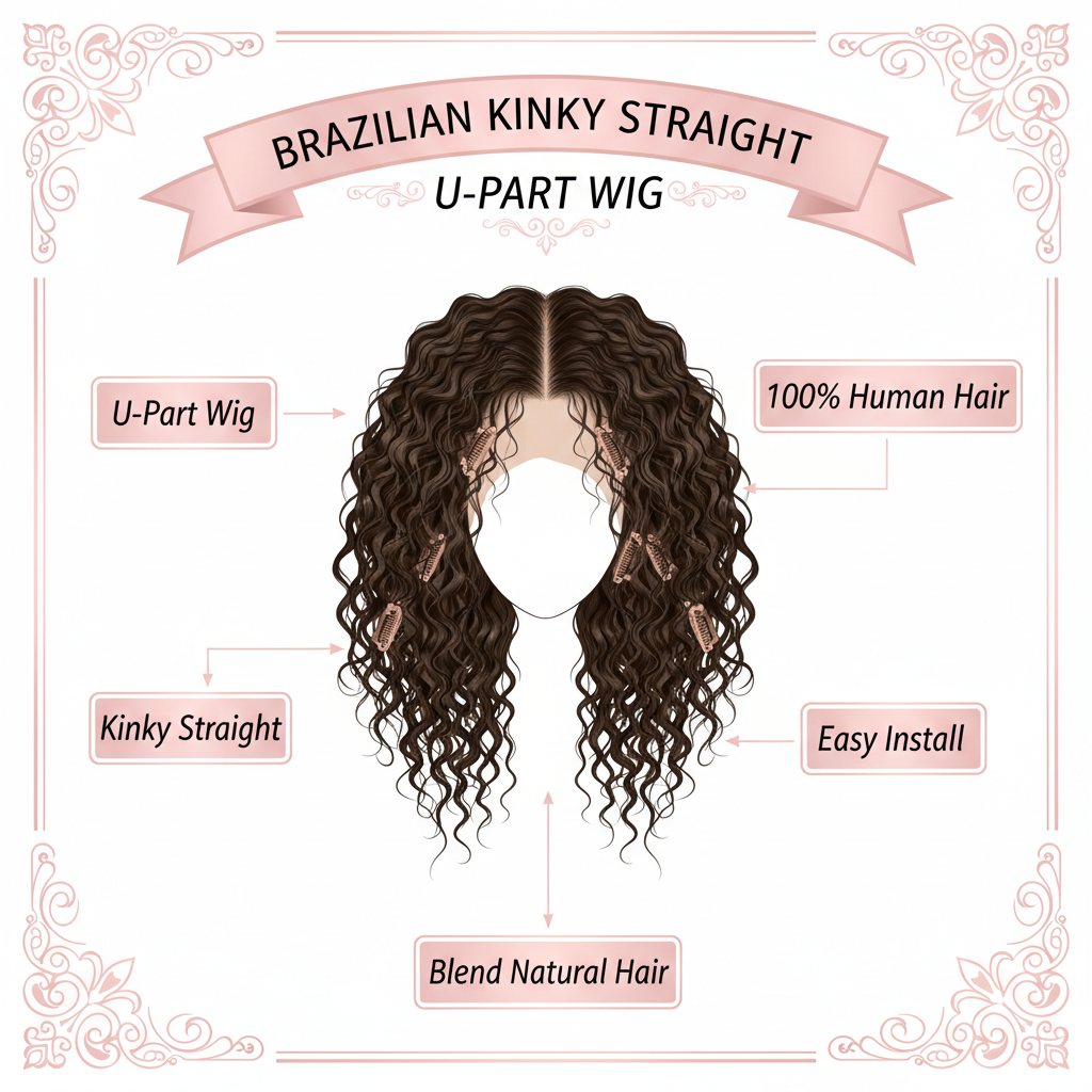 Brazilian Kinky Straight U-Part Wig - Info